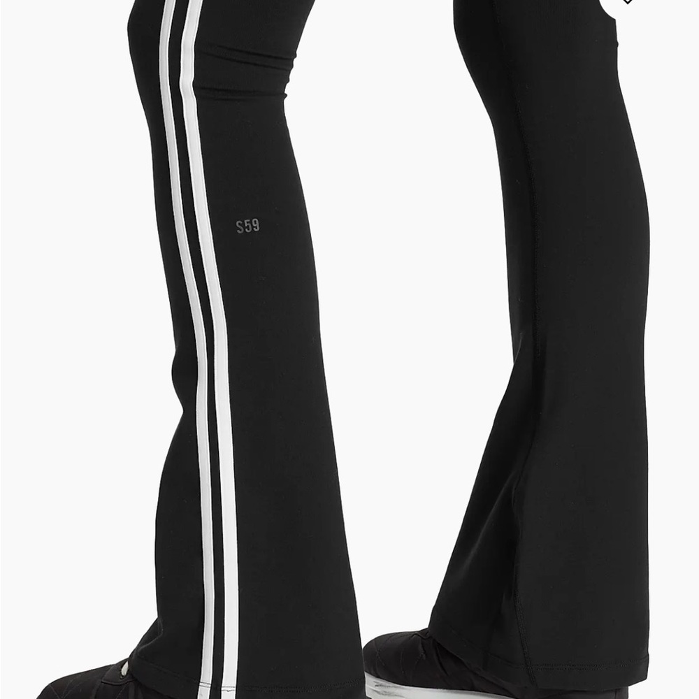 Love Tree Black Flare Pants with White Side Stripes - Picture 6 of 15